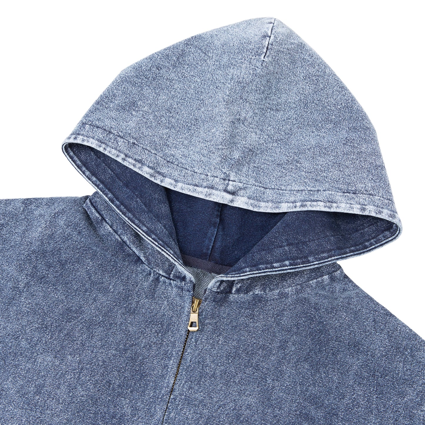 Snow Wash Oversized Zip-Up Hoodie