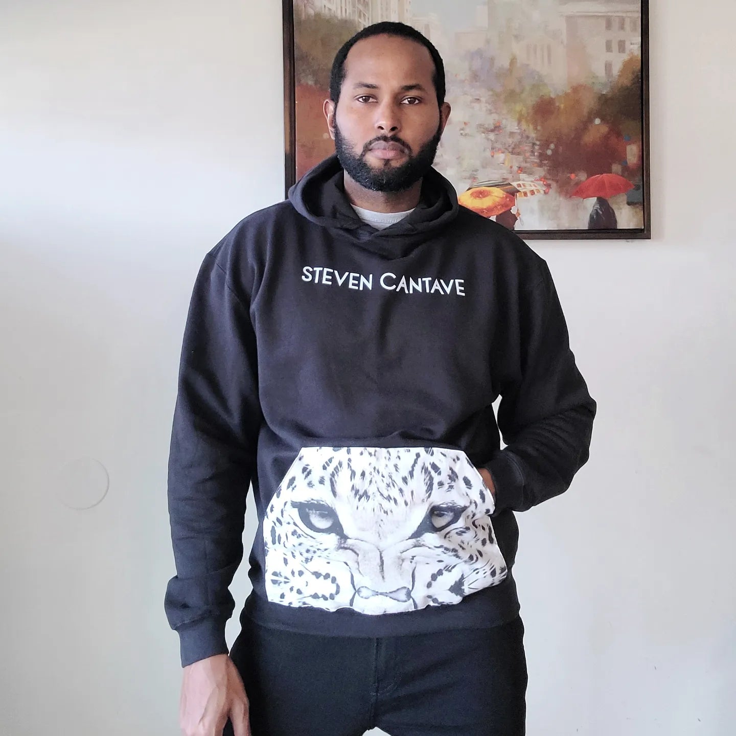 Black Hoodie With Jaguar