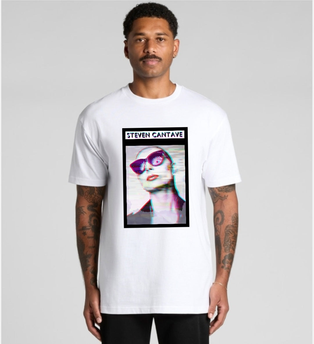 White T-Shirt With Woman's Face