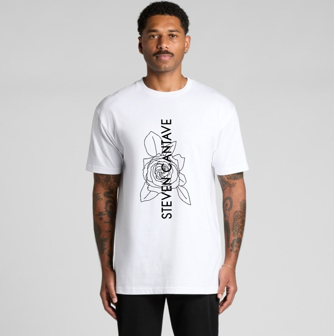 T-shirt With Minimalist Black Rose