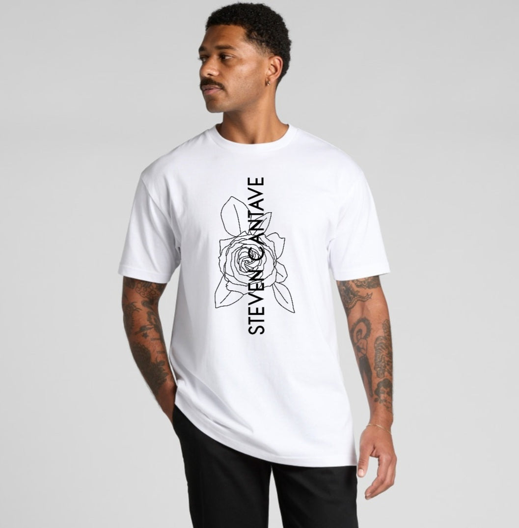 T-shirt With Minimalist Black Rose