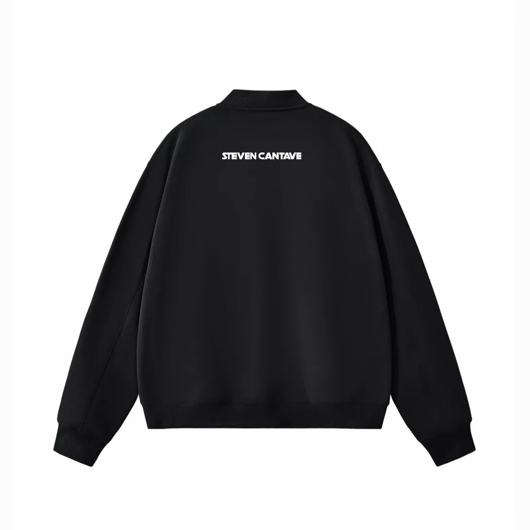 Fleece Bomber Jacket In Black