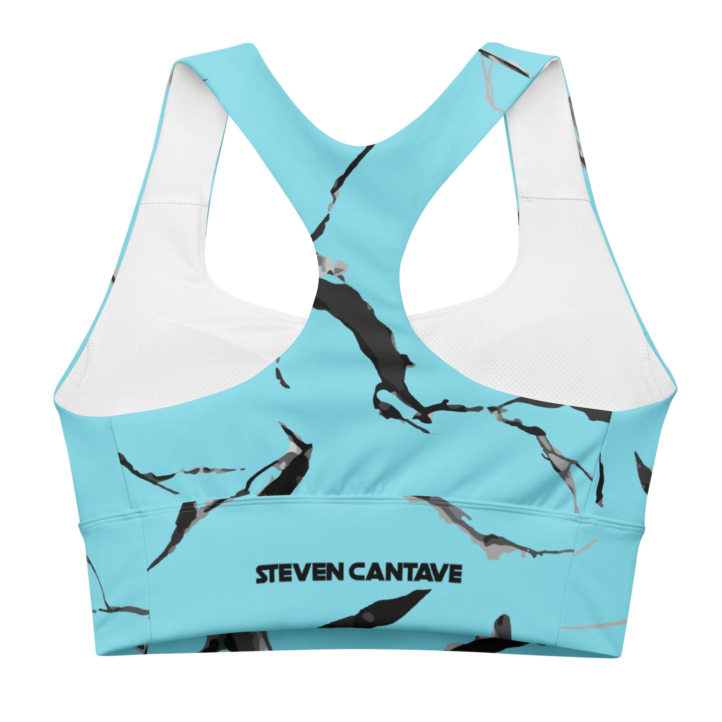 Longline Sports Bra In Light Blue