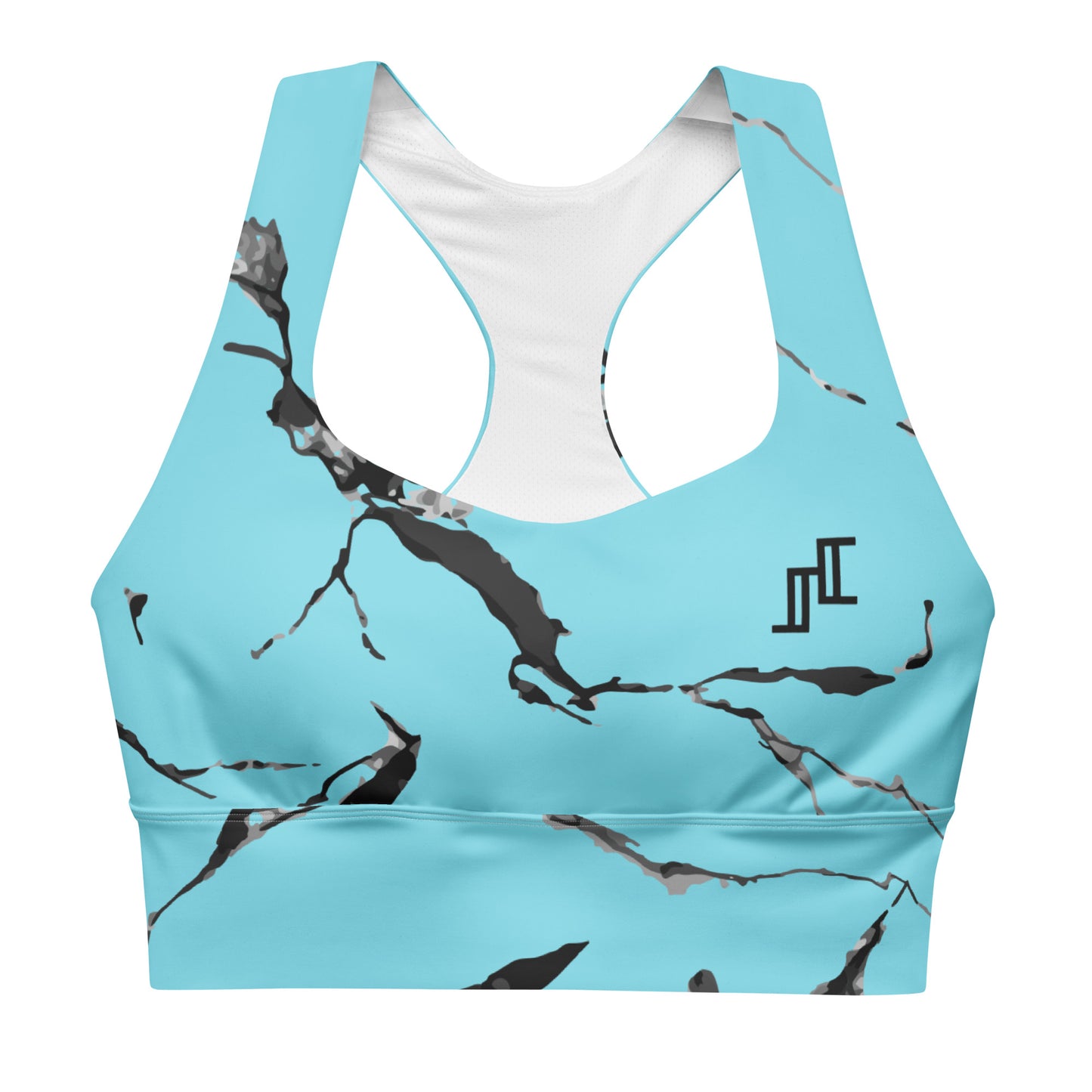 Longline Sports Bra In Light Blue