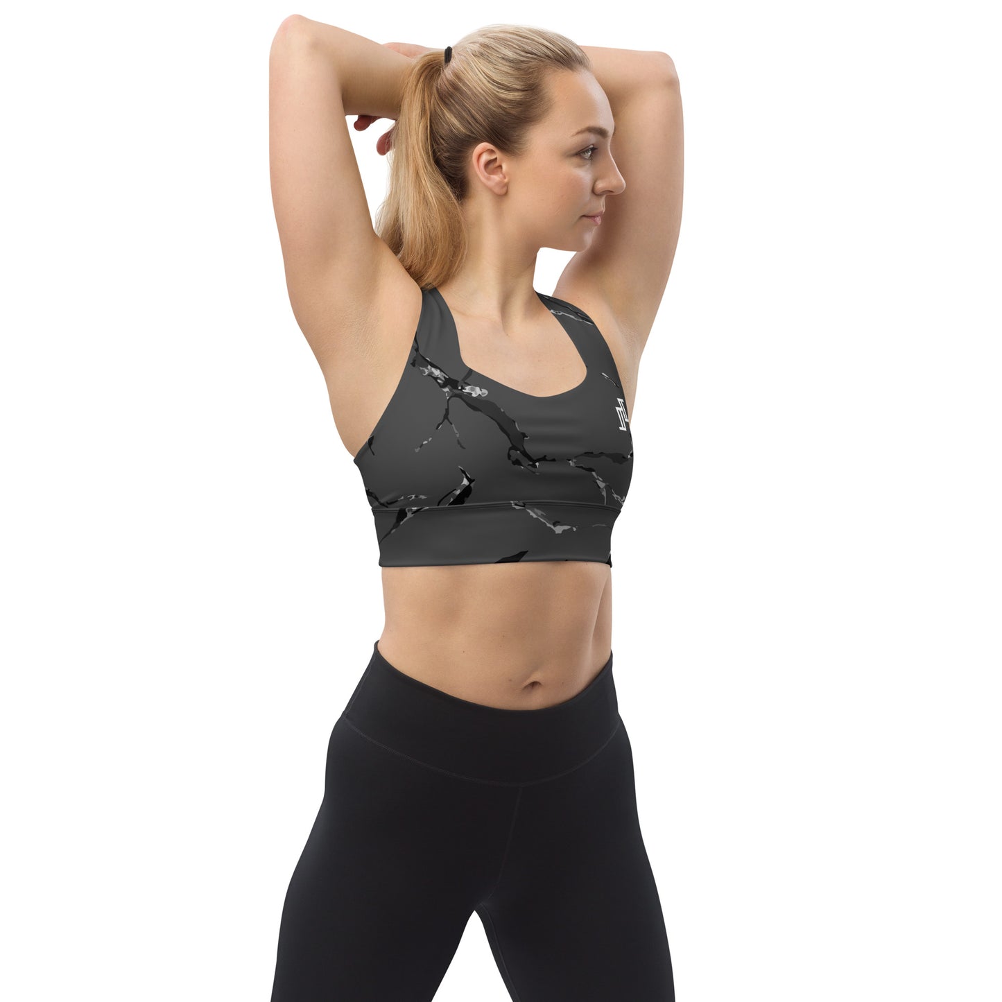 Longline Sports Bra In Grey