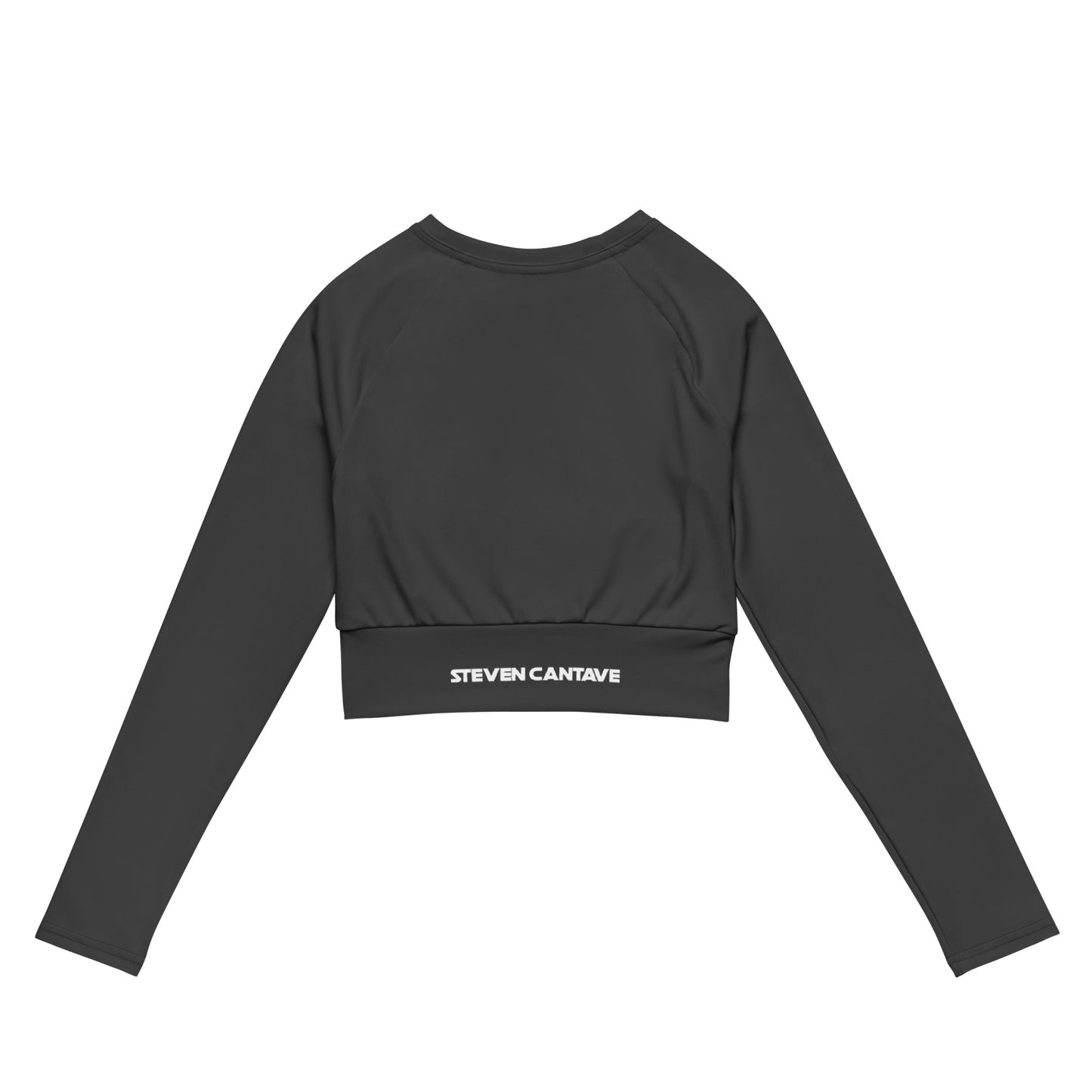 Grey Long-Sleeve Crop Top