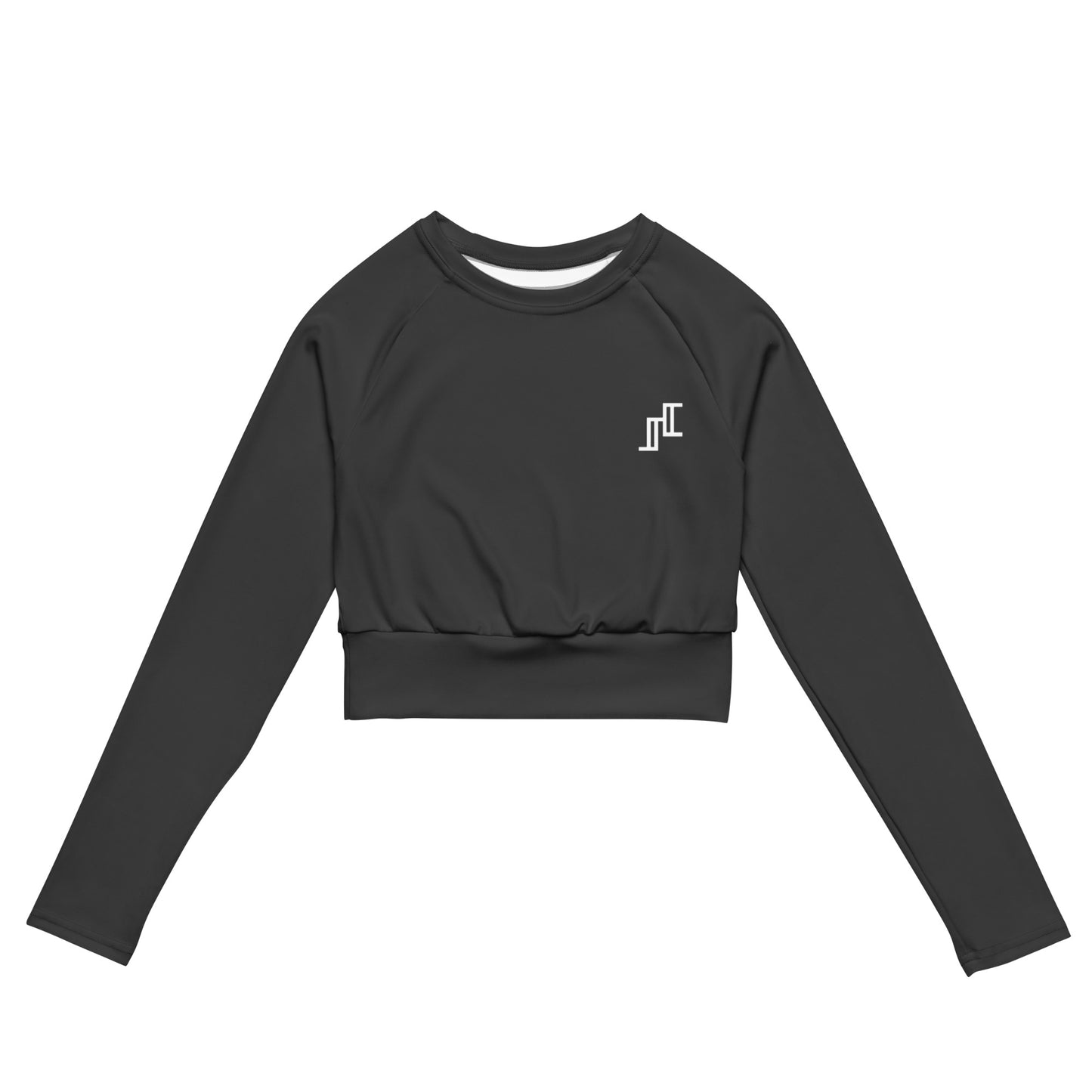 Grey Long-Sleeve Crop Top