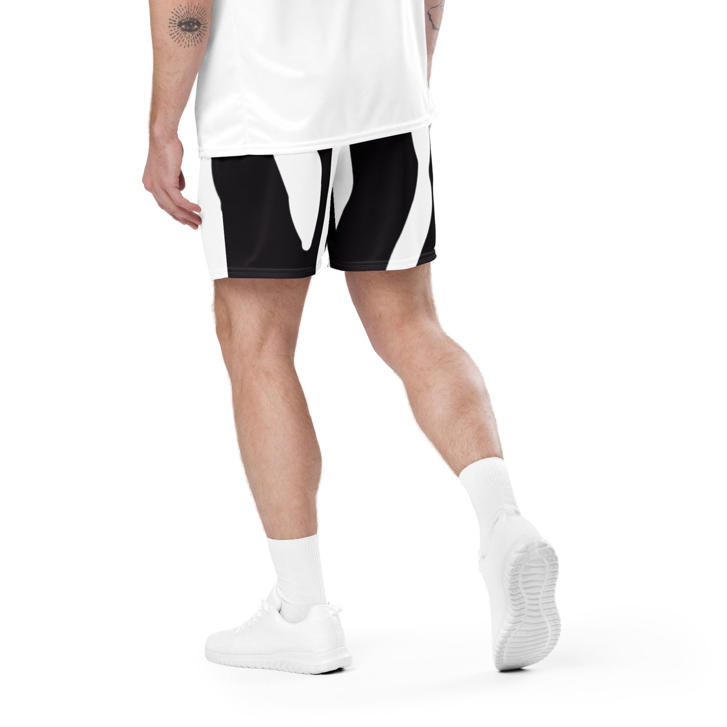 Mesh Shorts In Black Zebra