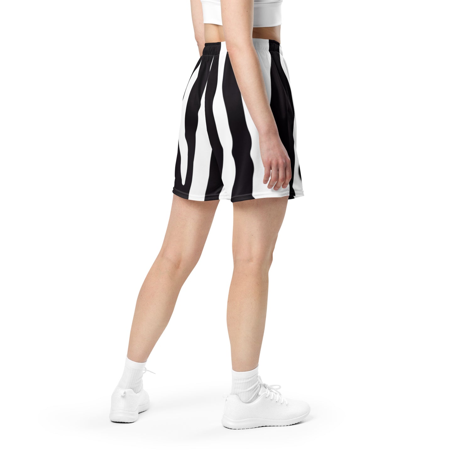 Mesh Shorts In Black Zebra