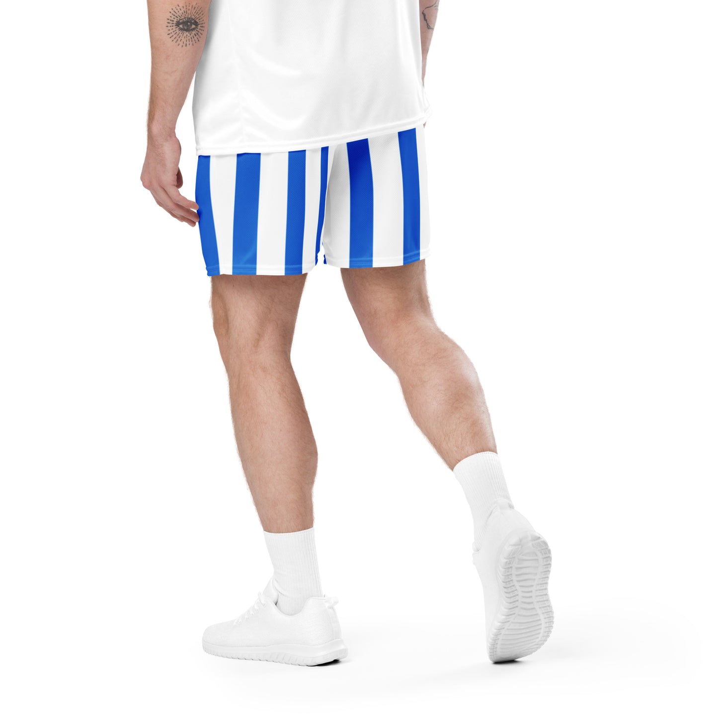 Mesh Shorts In Blue Stripes
