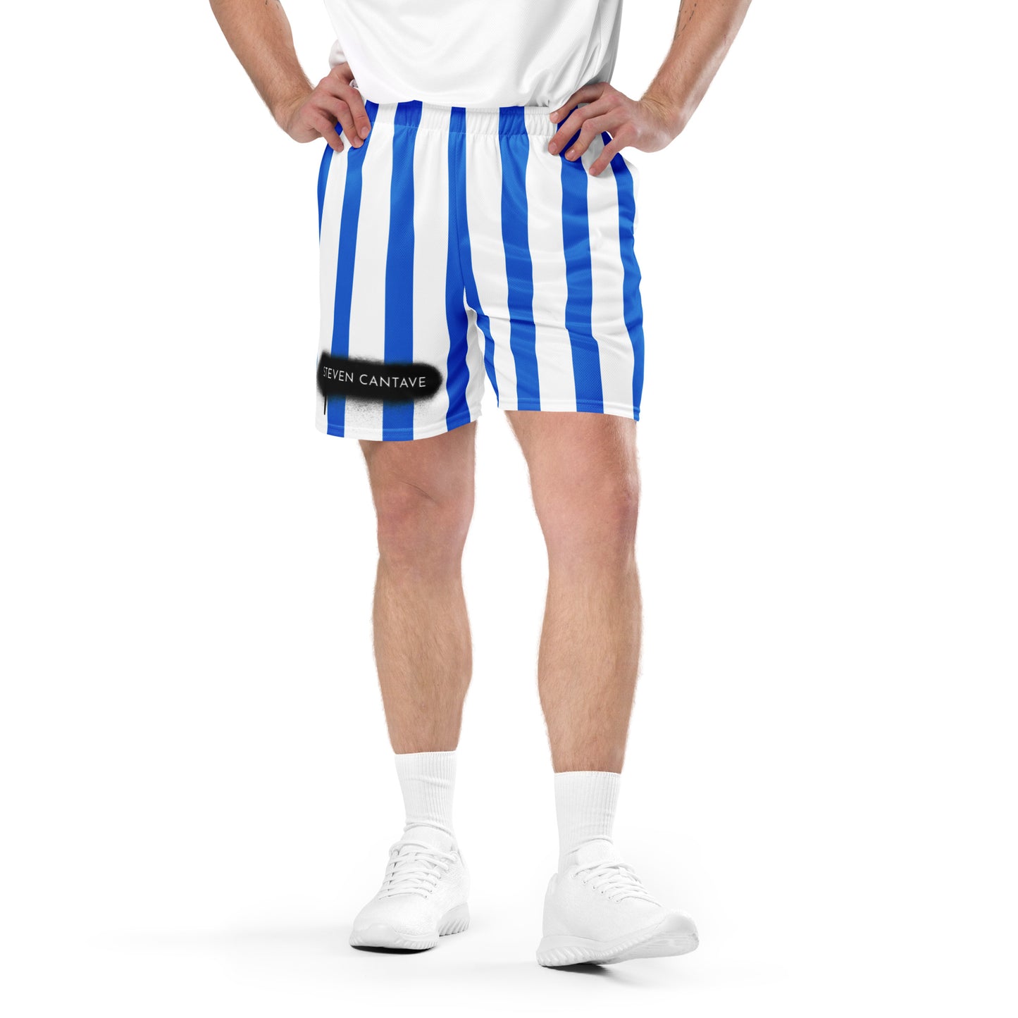 Mesh Shorts In Blue Stripes
