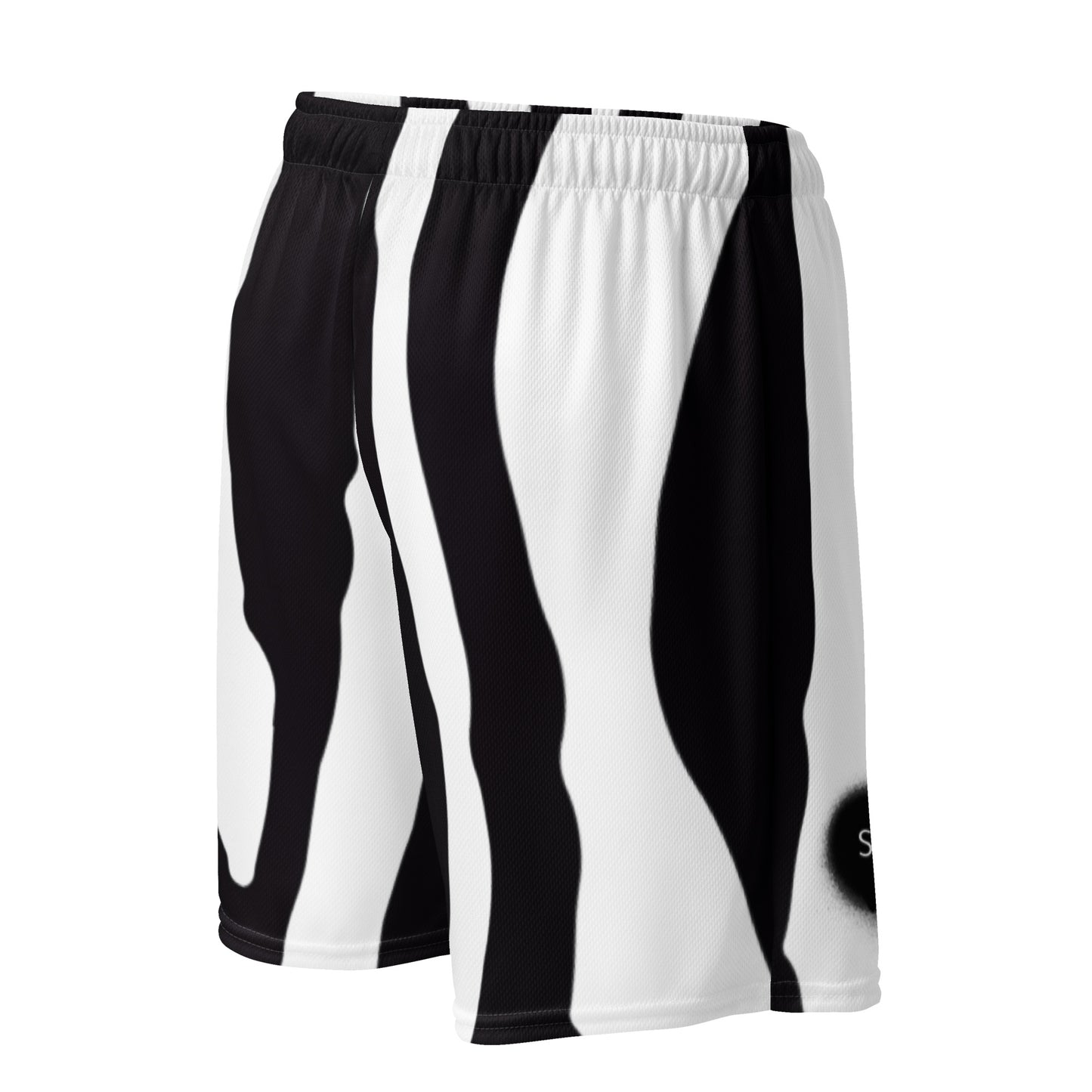 Mesh Shorts In Black Zebra