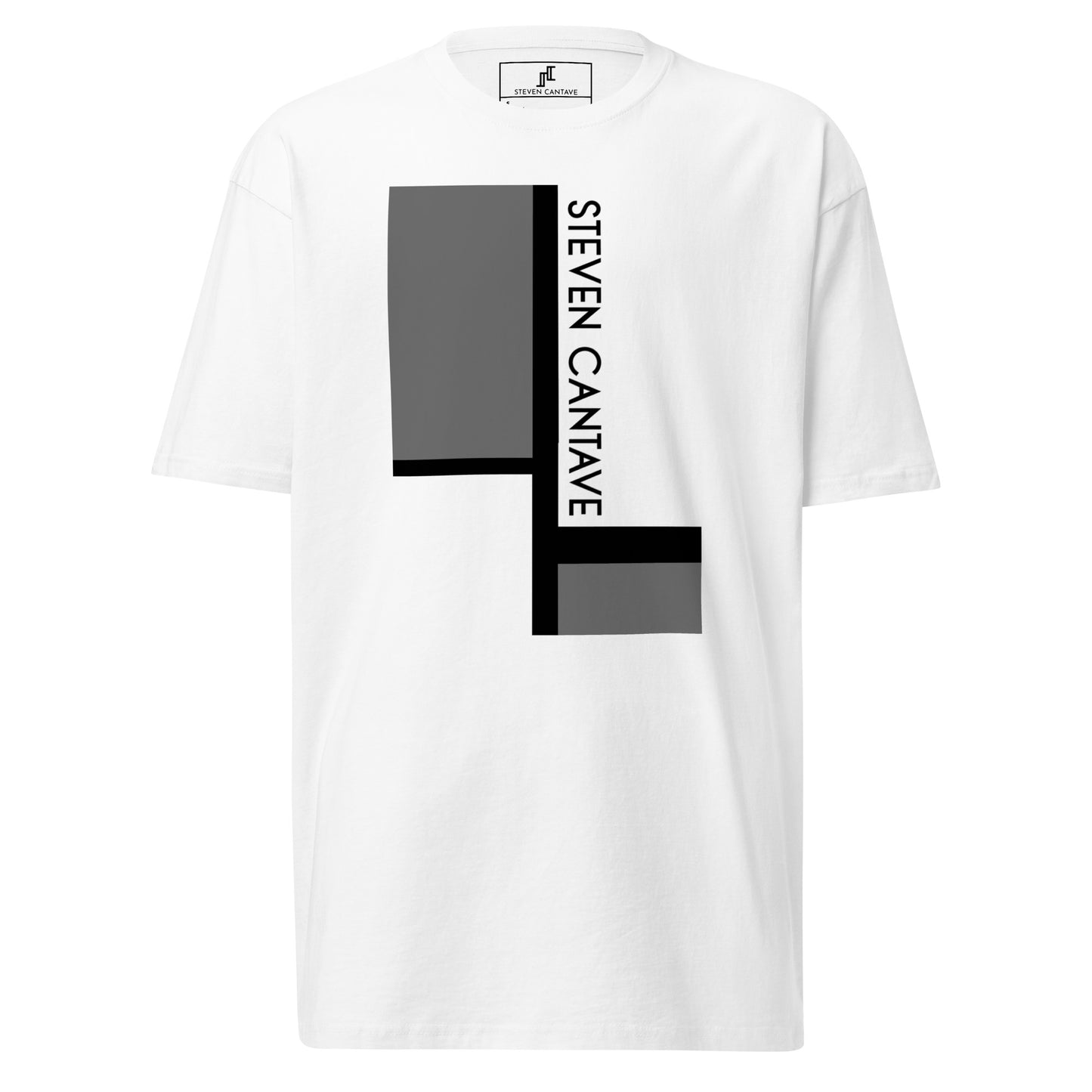 White Heavyweight T-Shirt With Geometrical Graphic