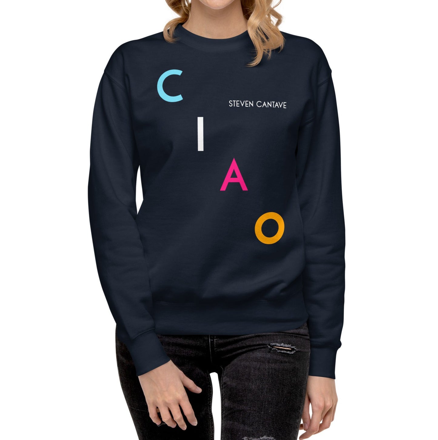 Navy Sweatshirt With Multicolor CIAO