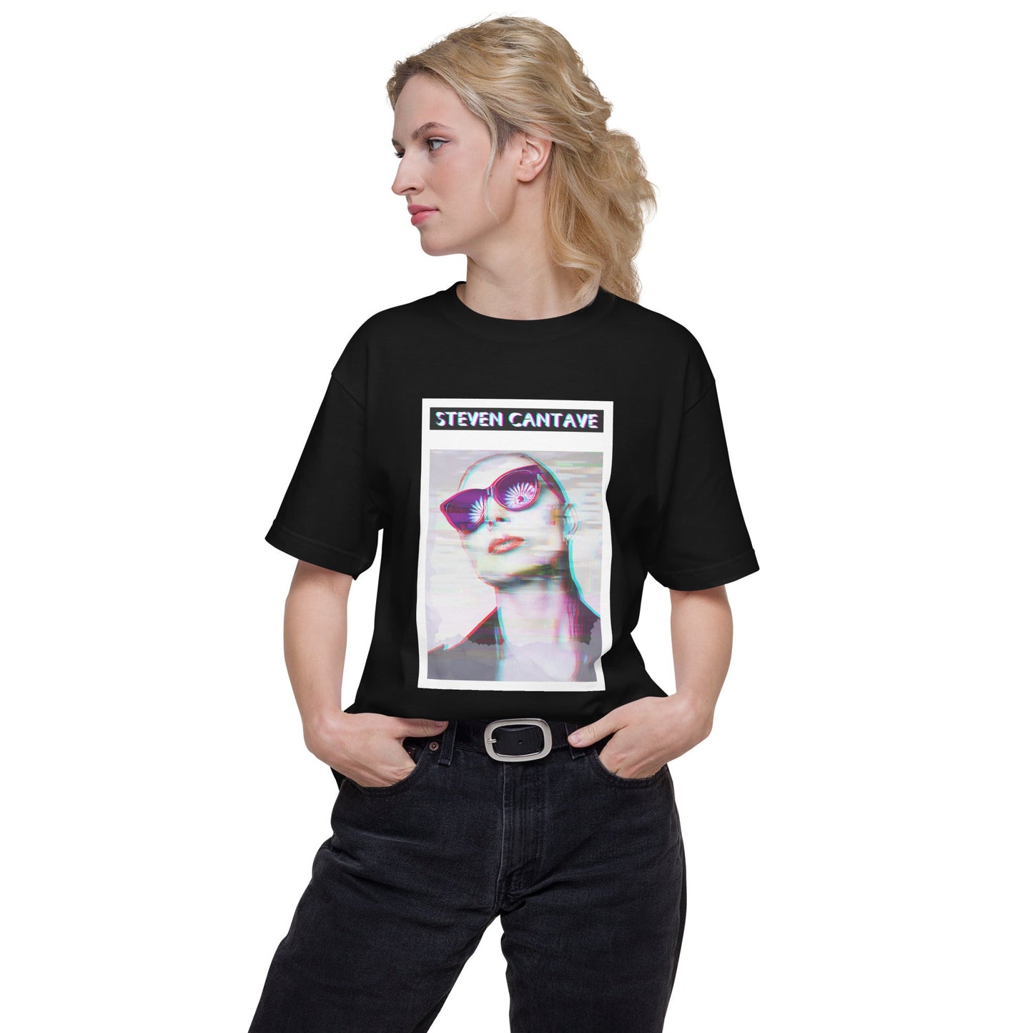 Black T-Shirt With Woman's Face