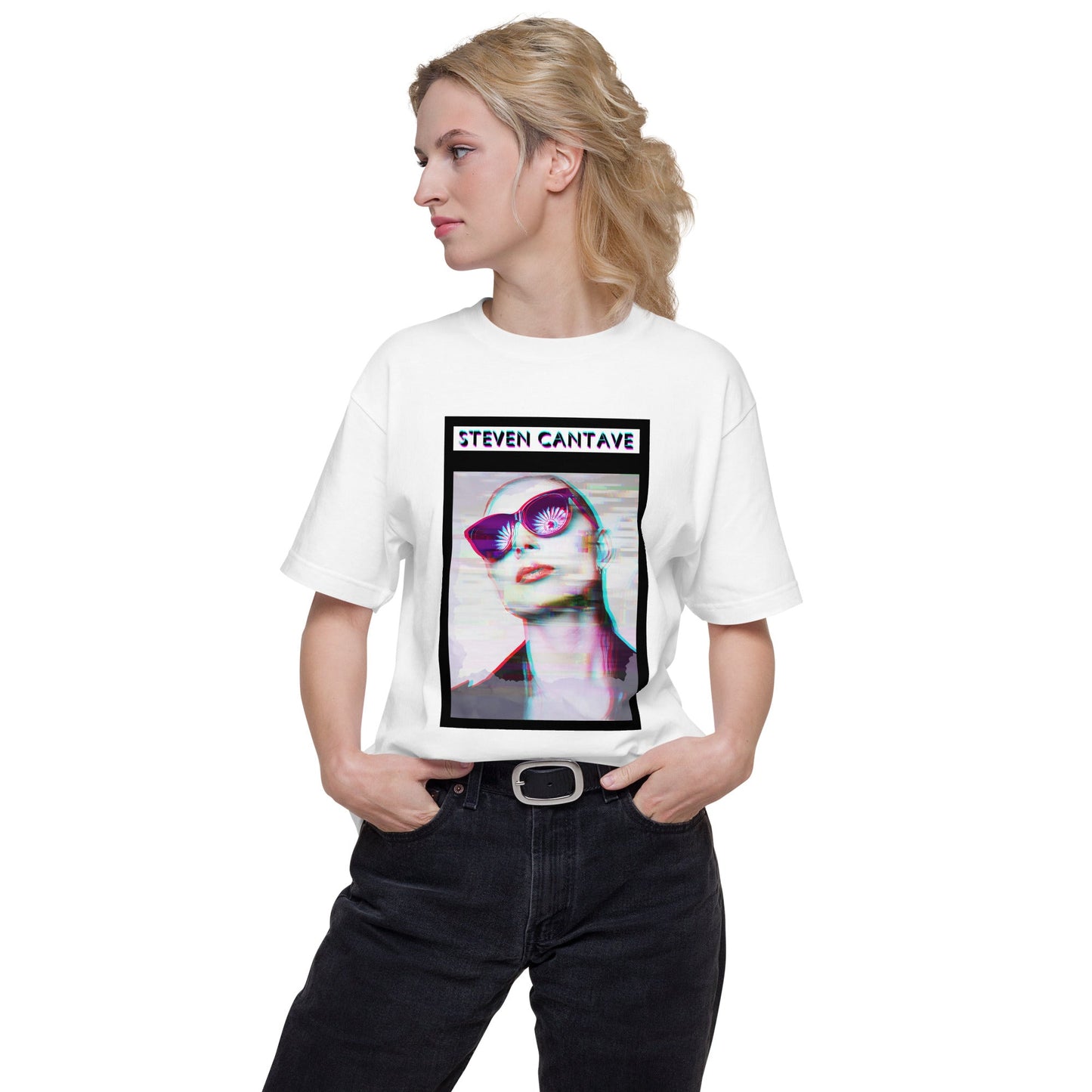 White T-Shirt With Woman's Face