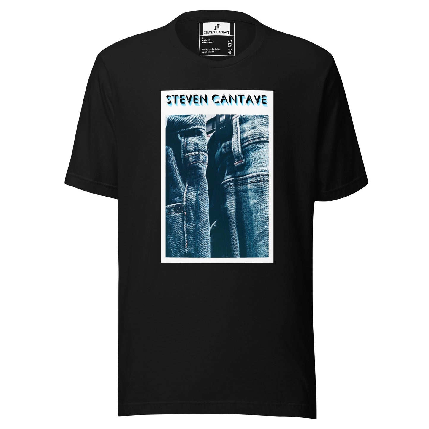 T-Shirt With Denim Graphic