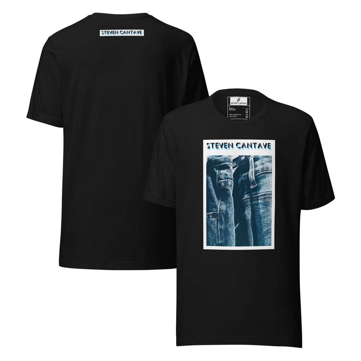 T-Shirt With Denim Graphic