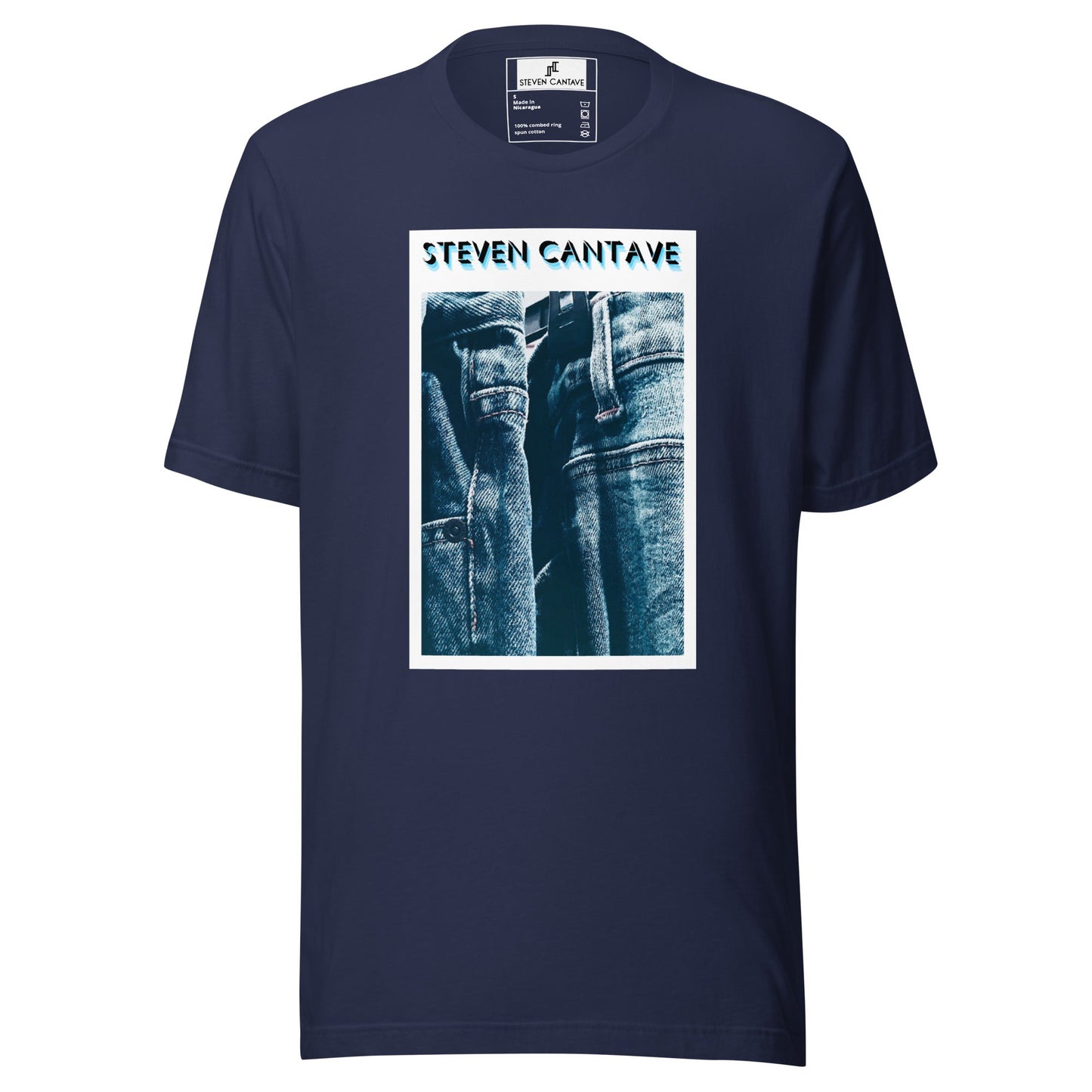 T-Shirt With Denim Graphic