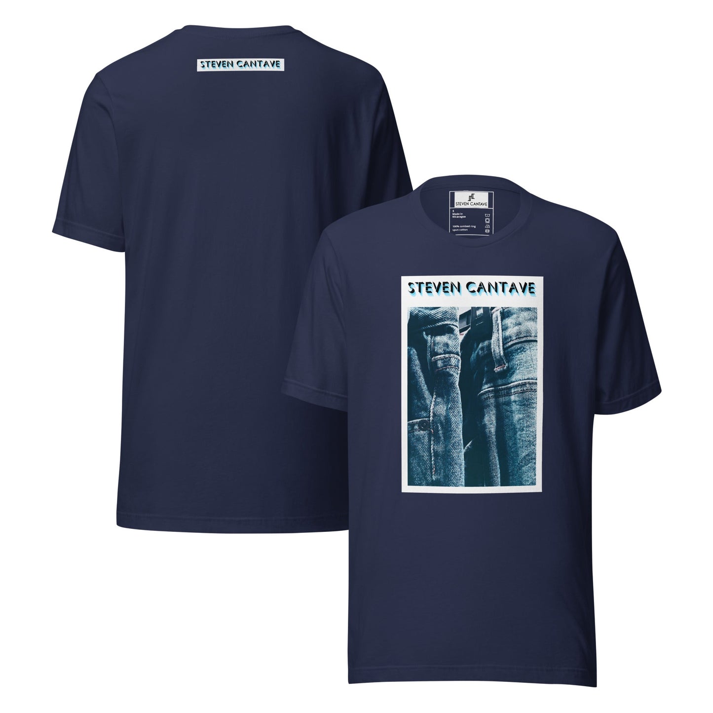T-Shirt With Denim Graphic