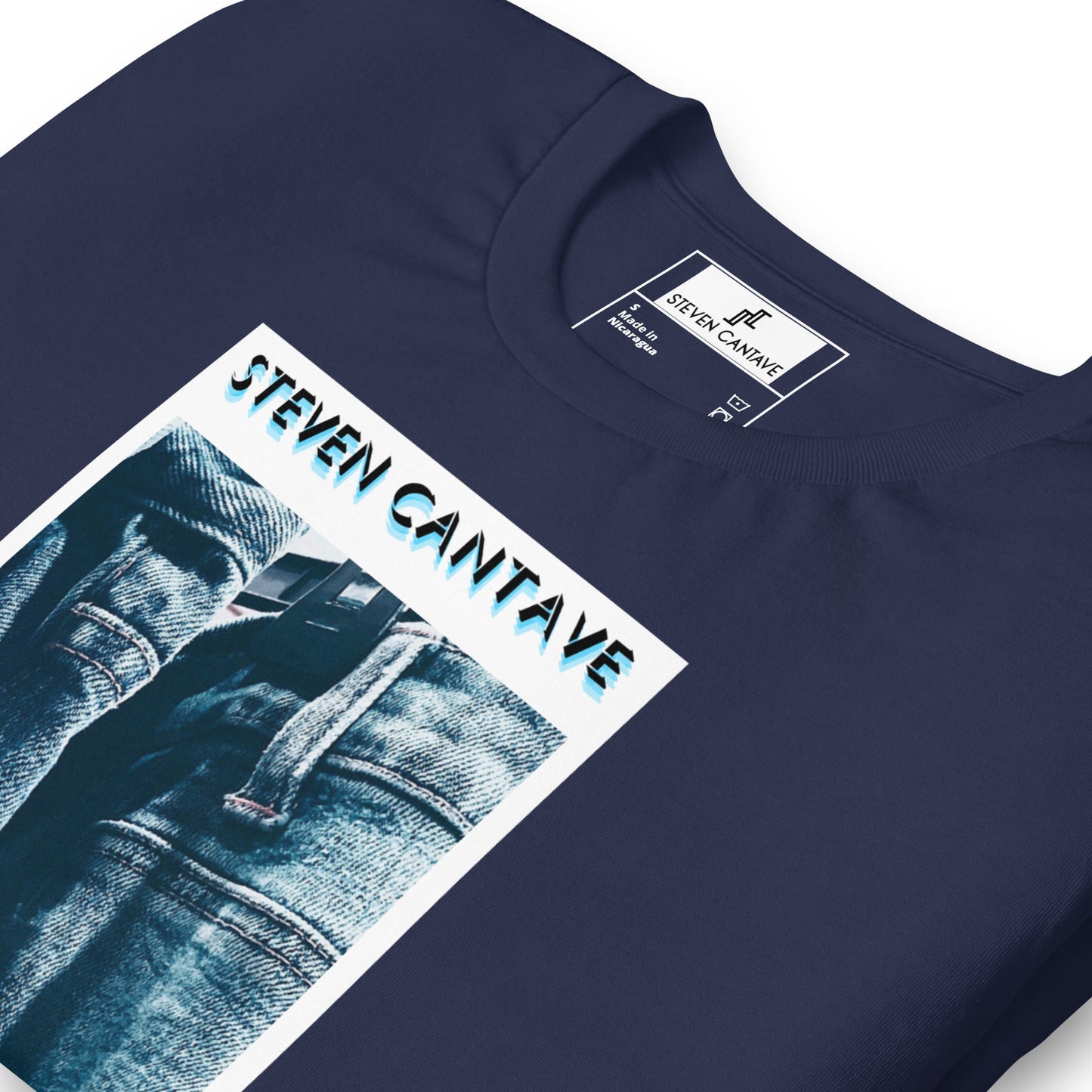 T-Shirt With Denim Graphic