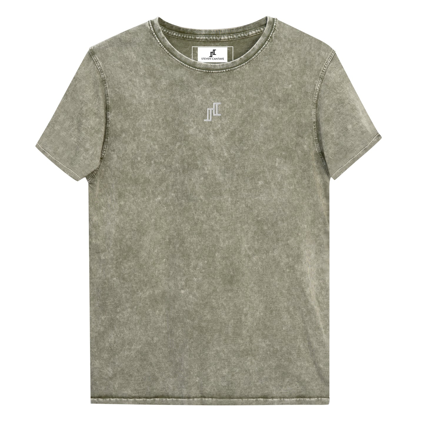 Women's Denim T-Shirt With Centered Chest Logo