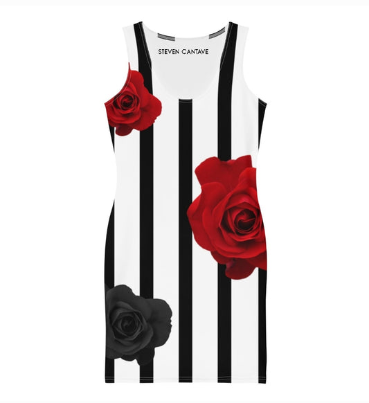 Bodycon With Stripes And Roses