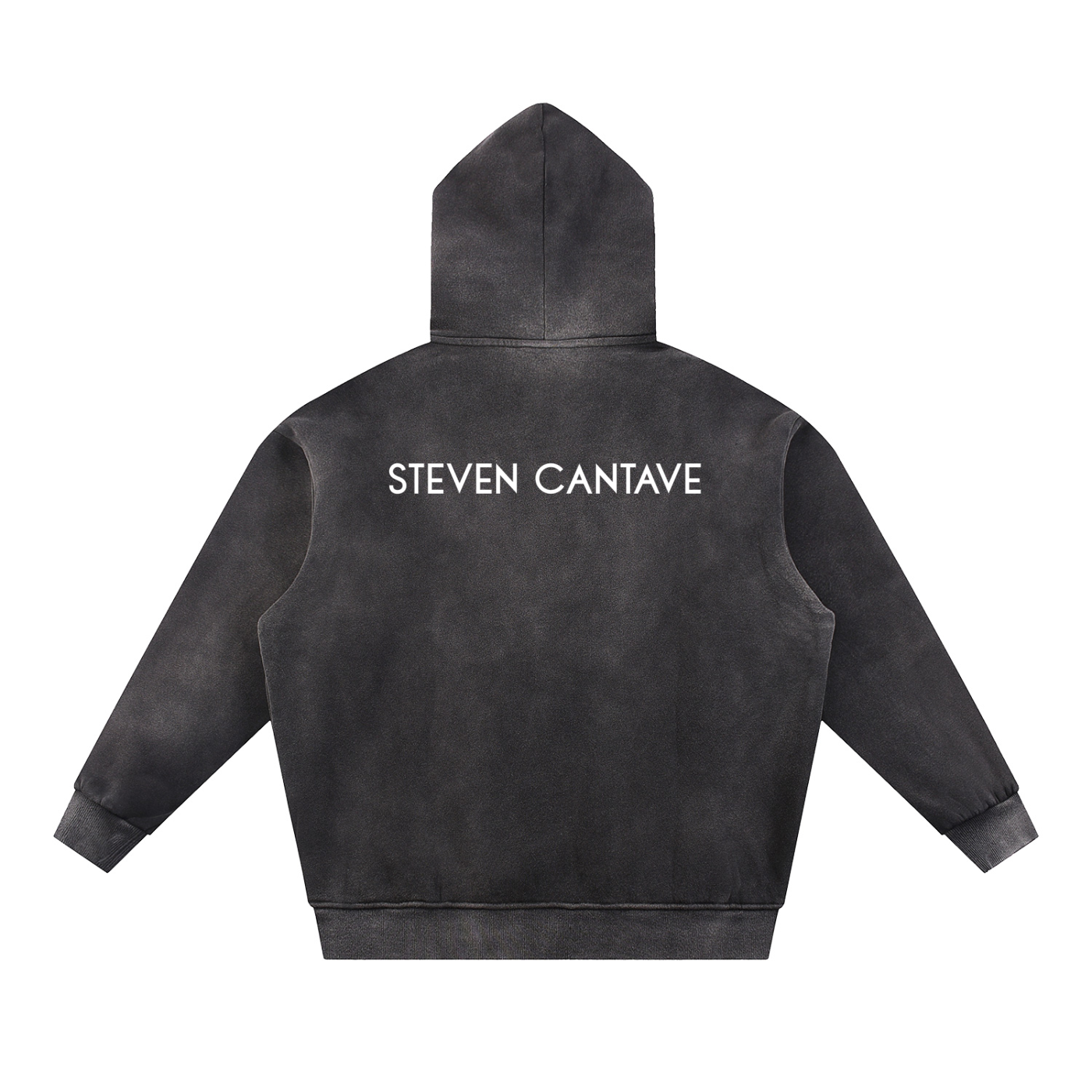 Sun Fade Hoodie In Black With Contrast Tape