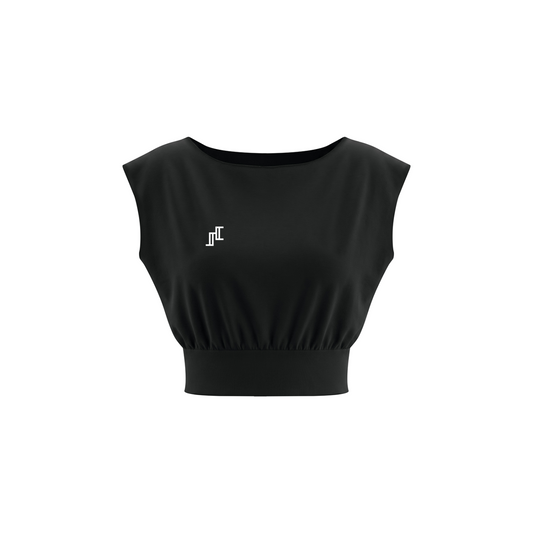 Women’s Boatneck Raw Edge Crop T-Shirt