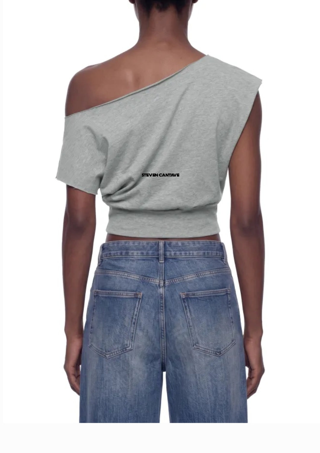 Women’s Boatneck Raw Edge Crop T-Shirt