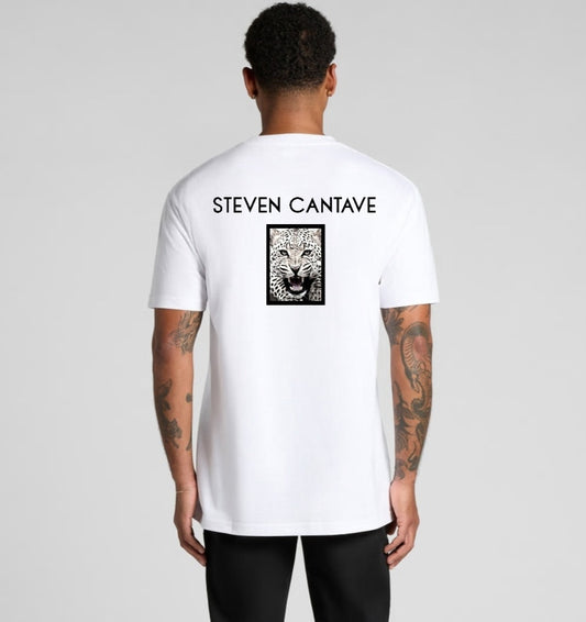 White T-Shirt With Jaguar