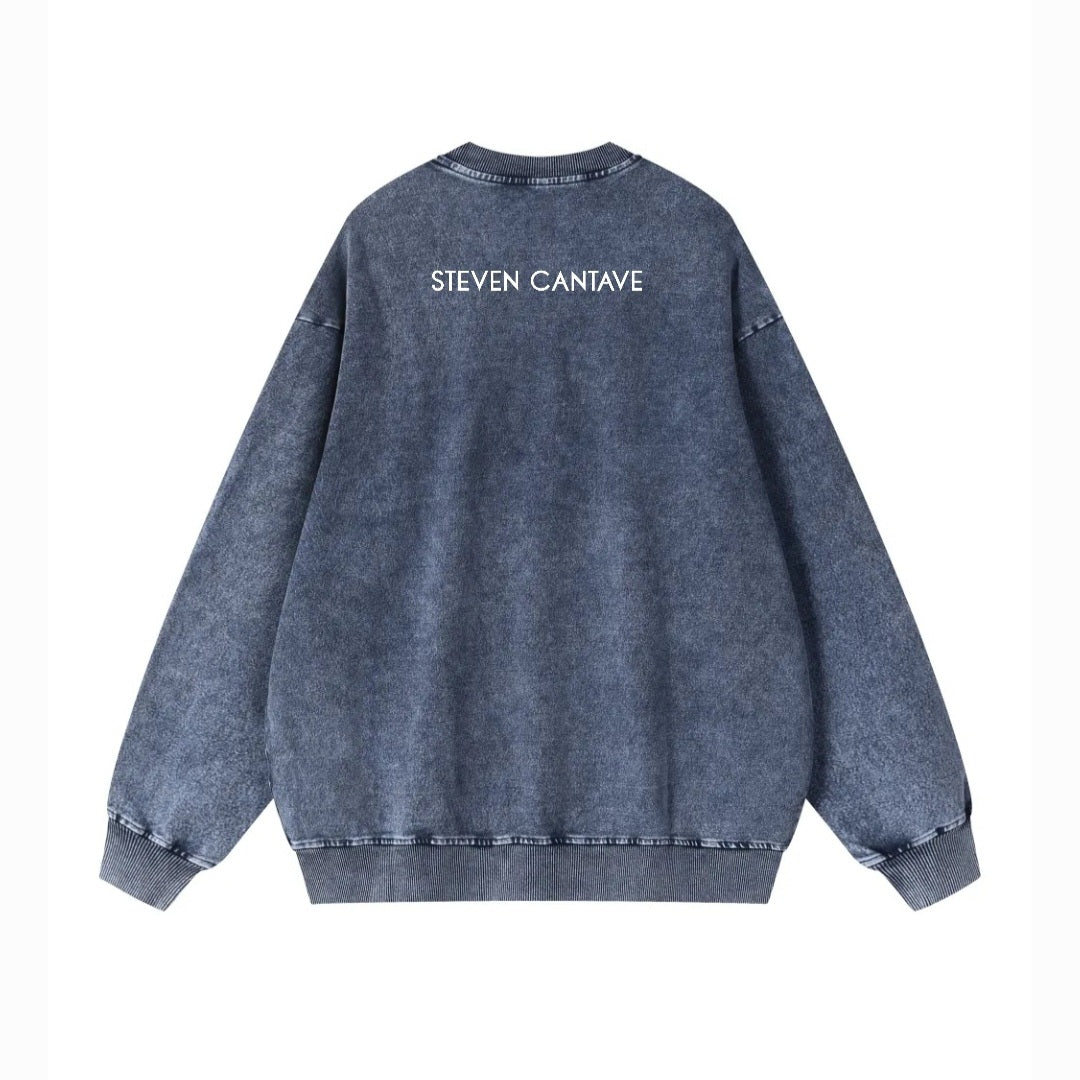 Washed Oversized Sweatshirt in Royal Blue