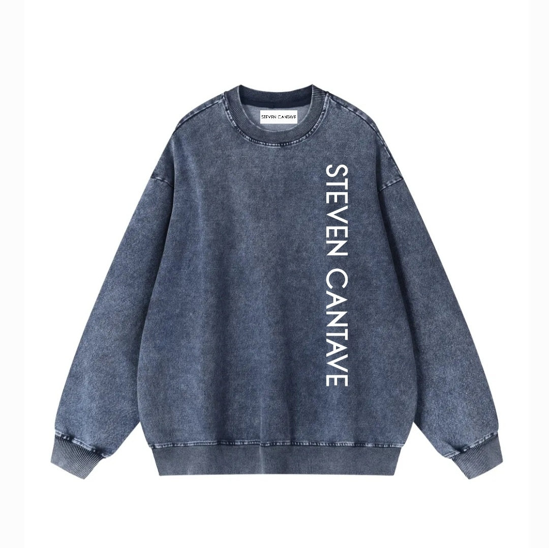 Washed Oversized Sweatshirt in Royal Blue