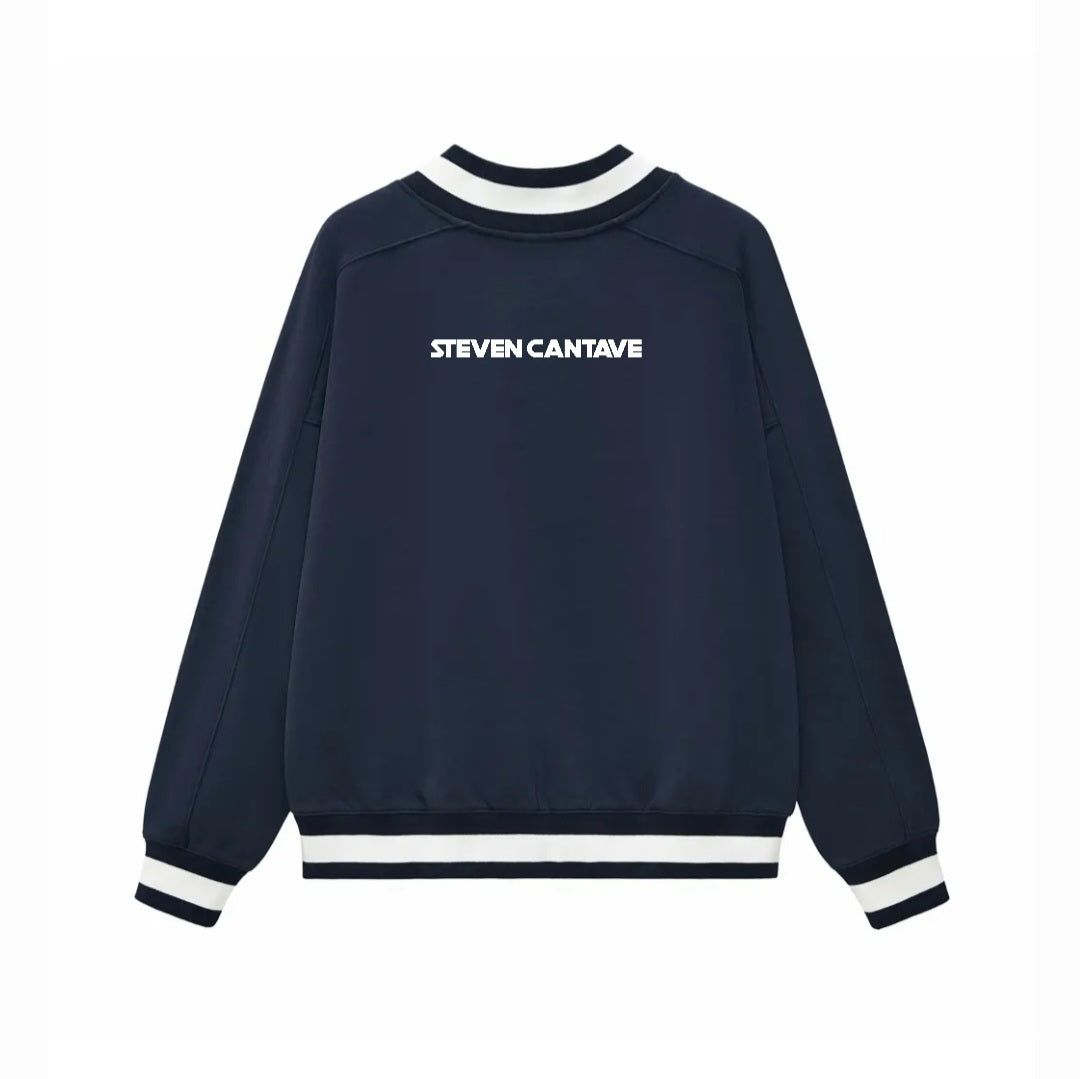 V-Neck Contrast Collar Sweater