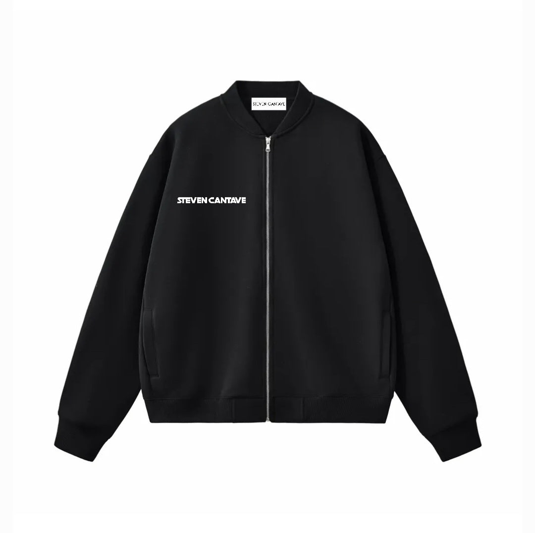 Fleece Bomber Jacket In Black