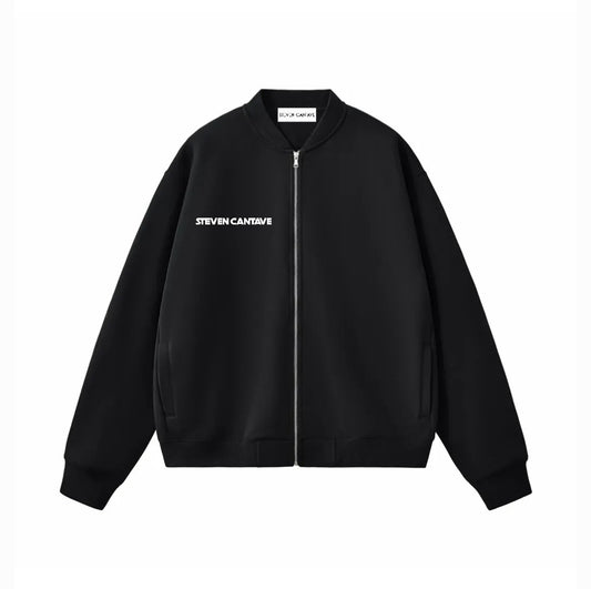 Fleece Bomber Jacket In Black