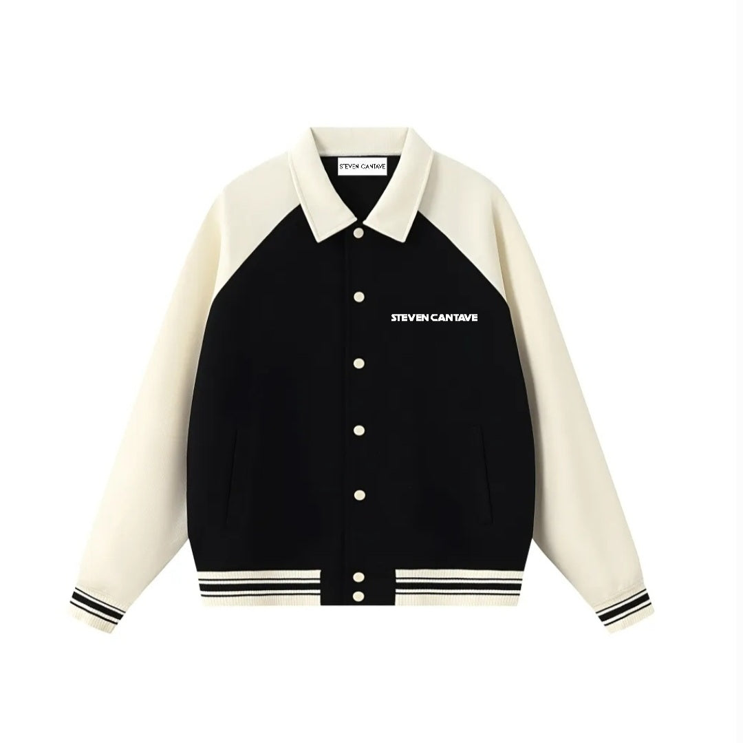 Contrast Raglan Sleeve Jacket In Black And Apricot