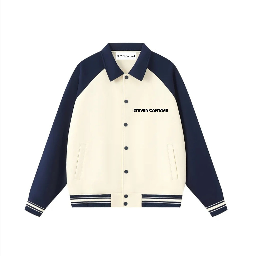 Contrast Raglan Sleeve Jacket In Apricot And Navy Blue