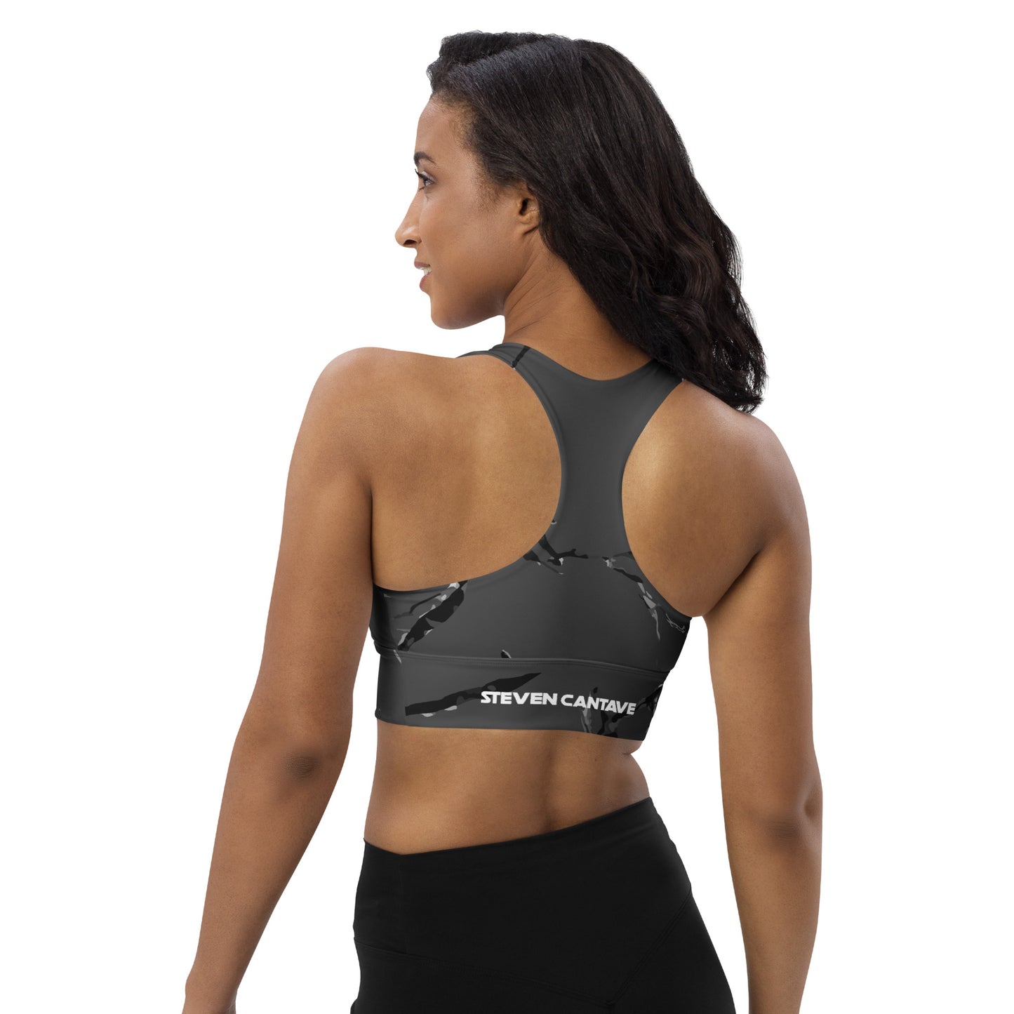 Longline Sports Bra In Grey