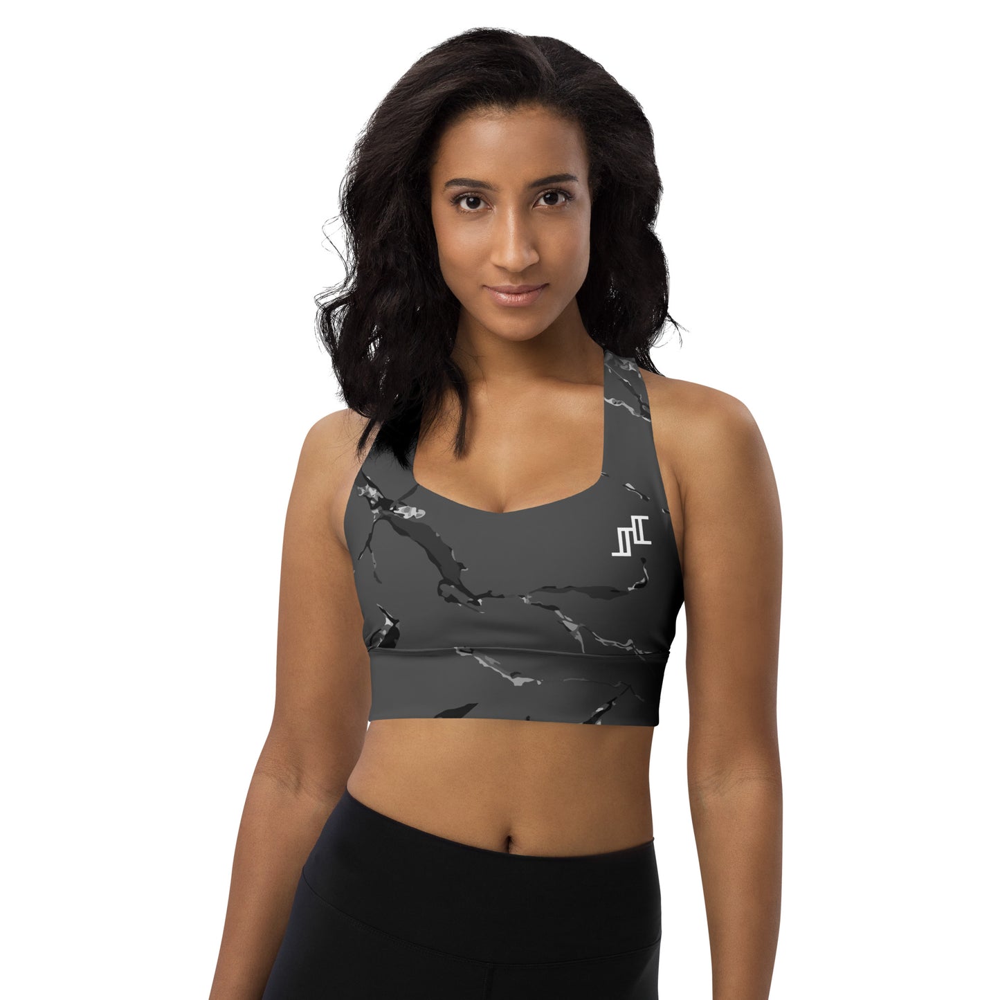 Longline Sports Bra In Grey