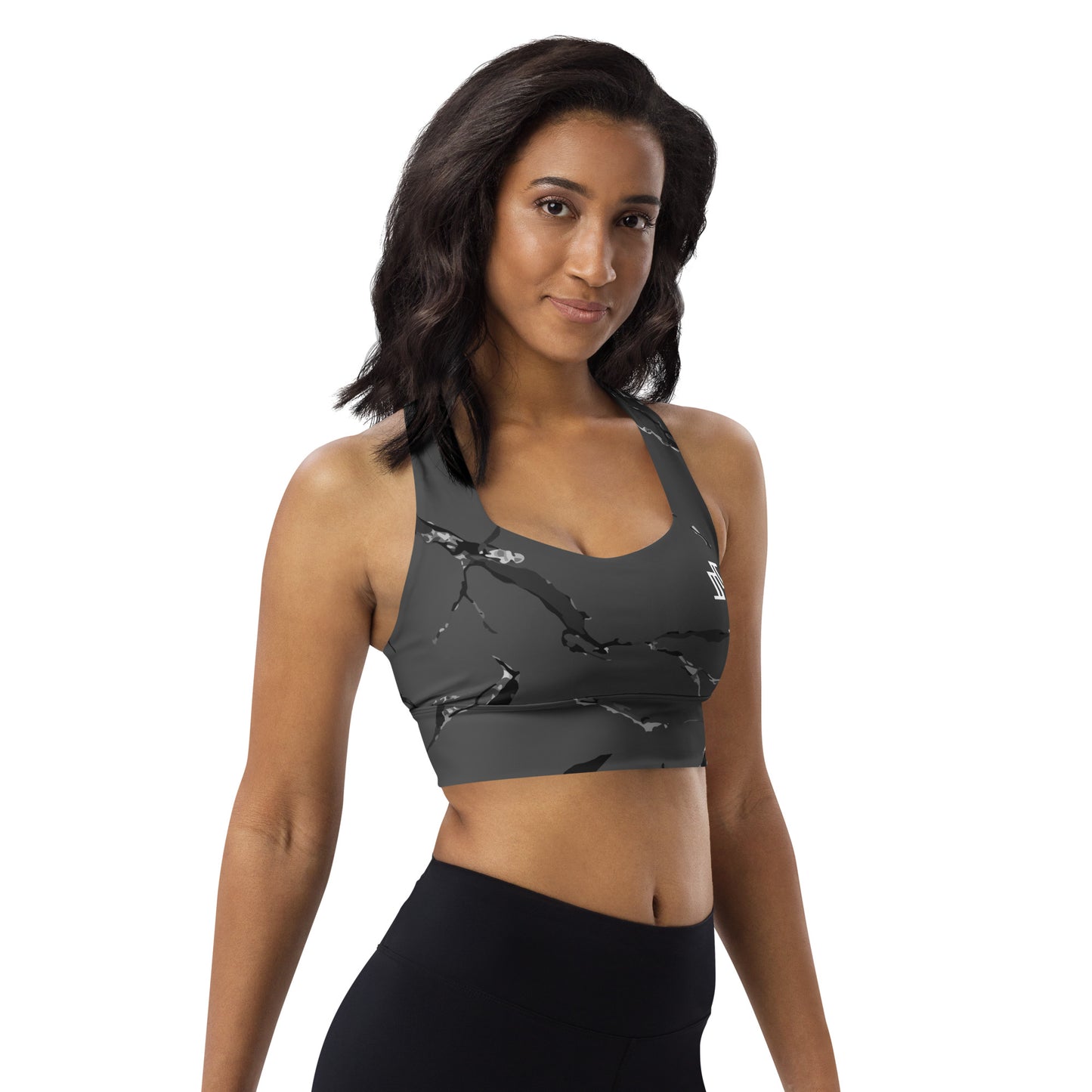 Longline Sports Bra In Grey