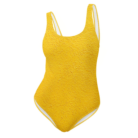 Yellow One-Piece Swimsuit With Sand Appearance