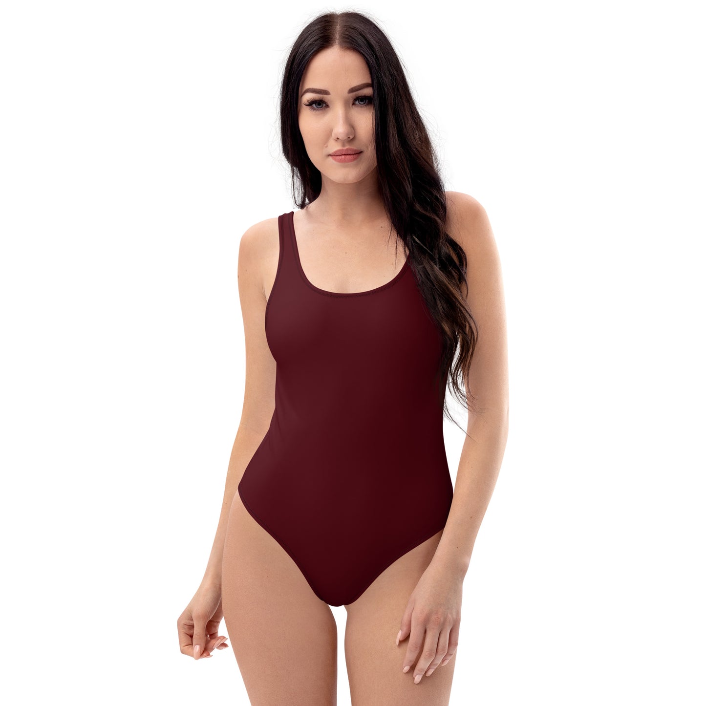 Burgundy One-Piece Swimsuit