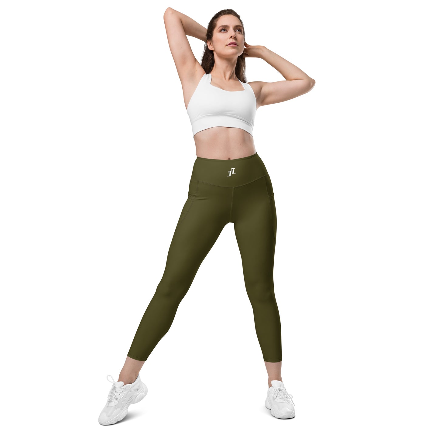 Army Green Leggings With Pockets