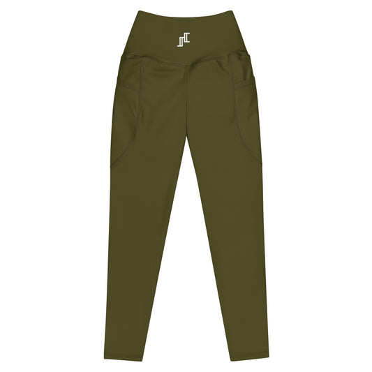 Army Green Leggings With Pockets