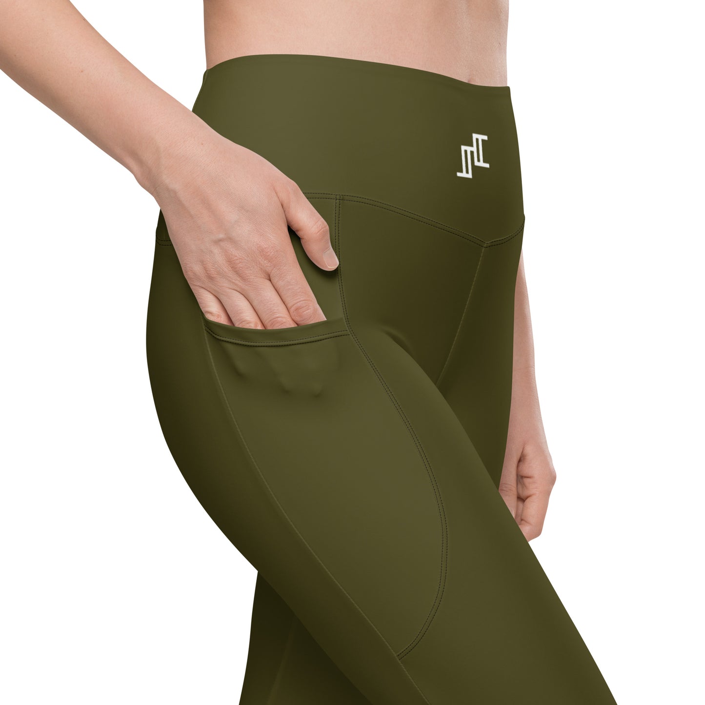 Army Green Leggings With Pockets