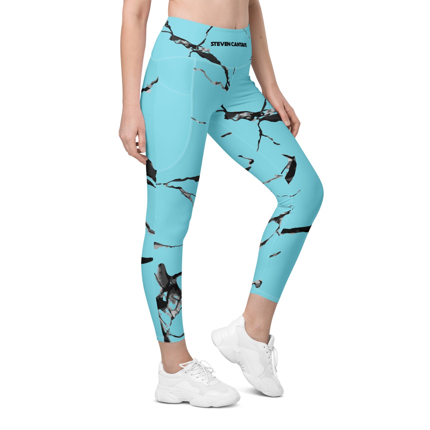 Light Blue Leggings With Pockets