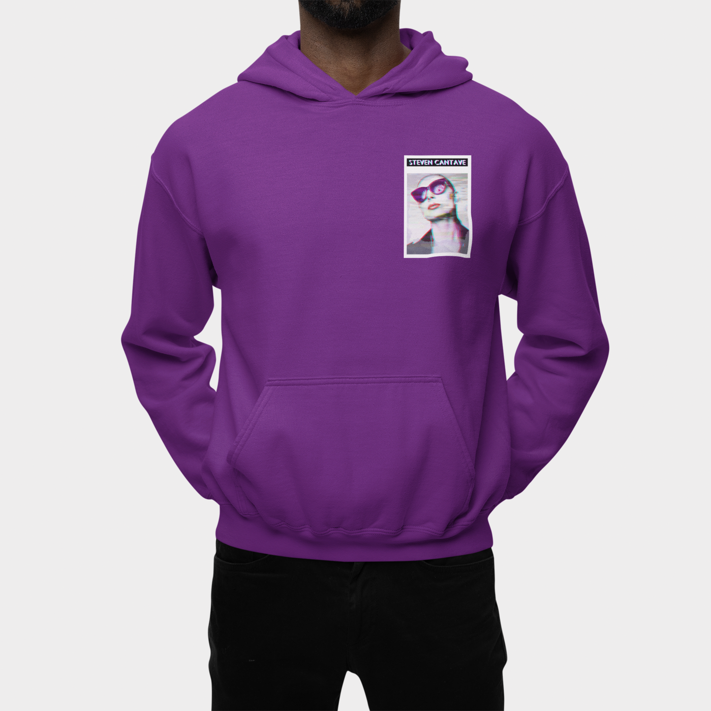 Purple Hoodie With Left Chest Graphic