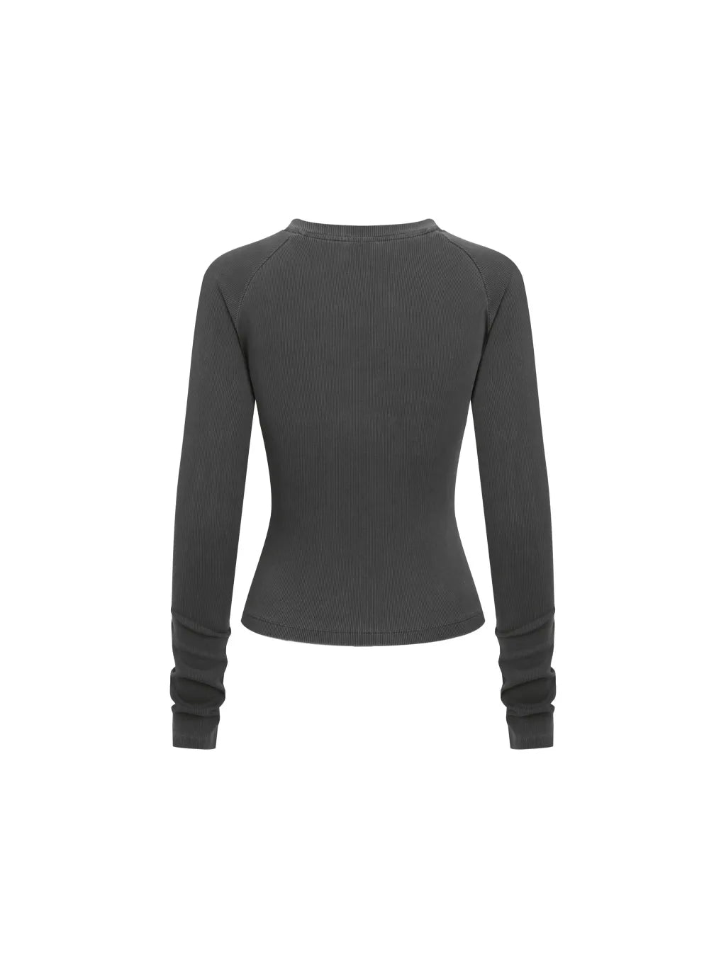 Dyed Washed Raglan Long Sleeve Slim T-Shirt