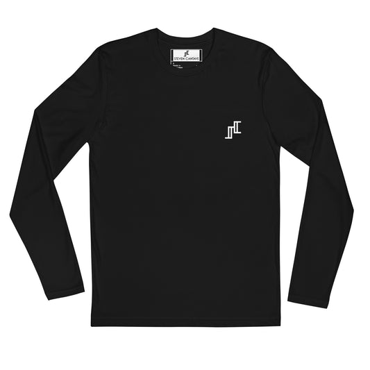 Long Sleeve Fitted Crew With Chest Logo